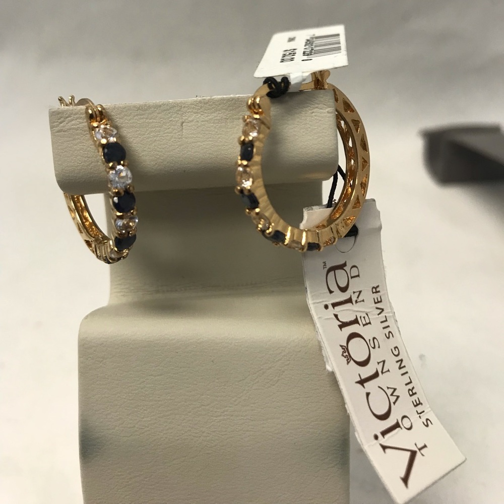 Victoria Townsend Midnight Sapphire Gold Earrings